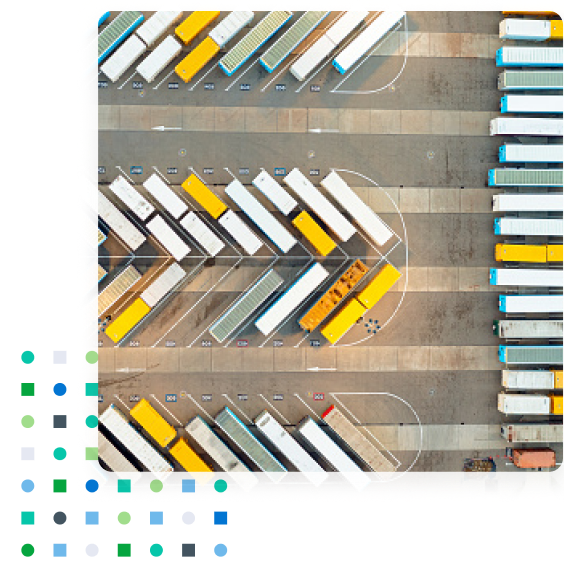 Trucks parked at a trucking carrier